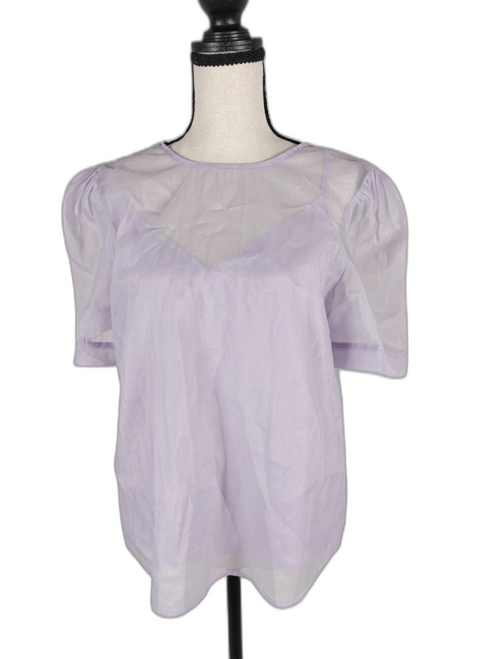 Women's A New Day 2-Piece Lavender Sheer Blouse & Cami Set Size Small